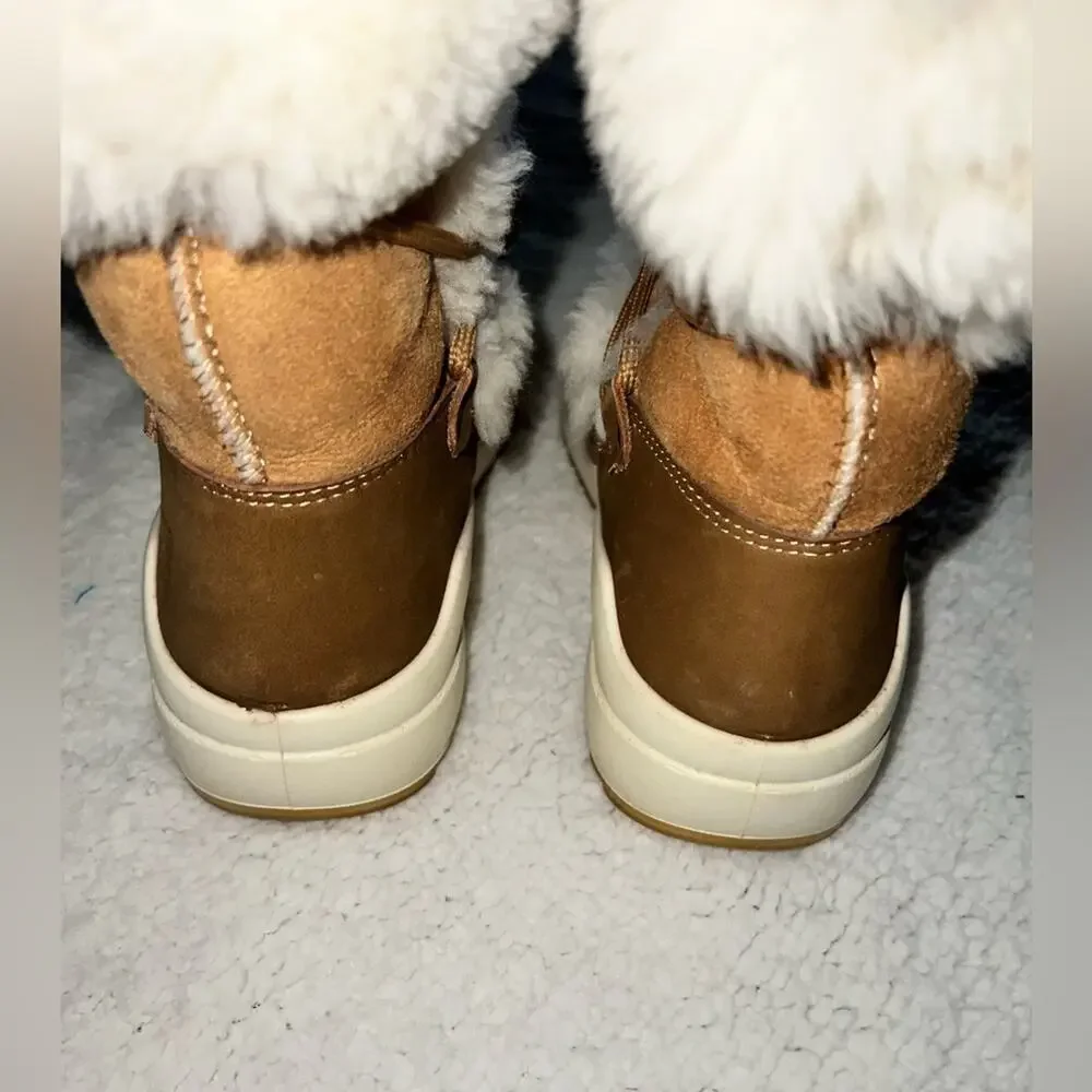 Cougar Tacoma Waterproof Shearling Weather Boots Tan/White - size 8 - H11